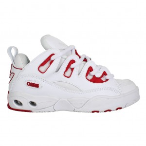 White / Red / White Osiris D3 E Women Sneakers | OS8563074